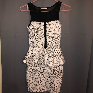 Black and white mini dress